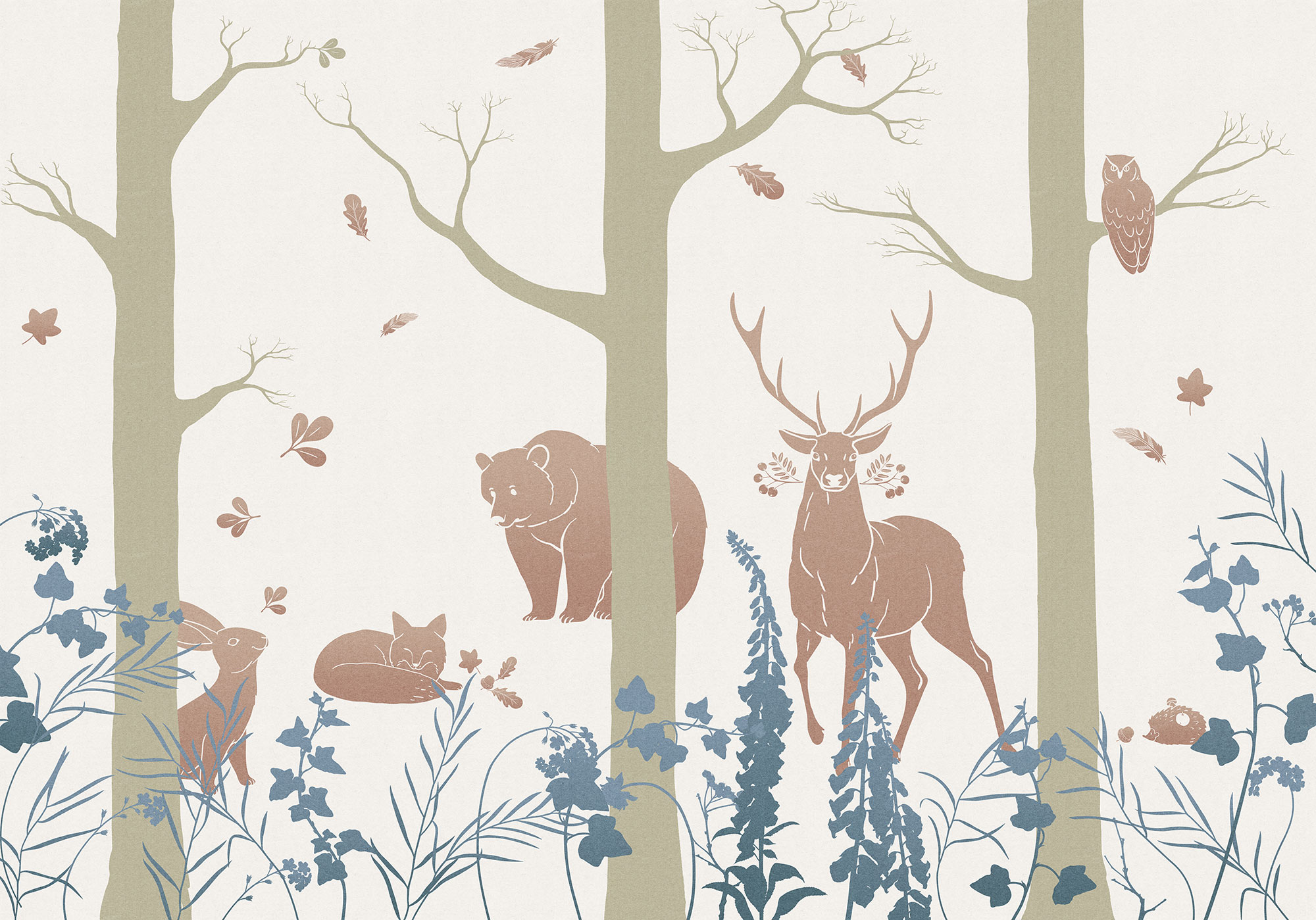 Poster XXL foret et animaux l400 x h280 cm